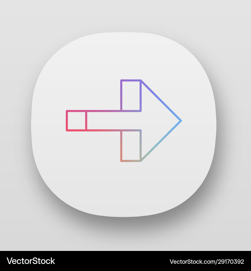 Right arrow app icon forward pointer turn Right arrow app icon forward pointer turn vector image