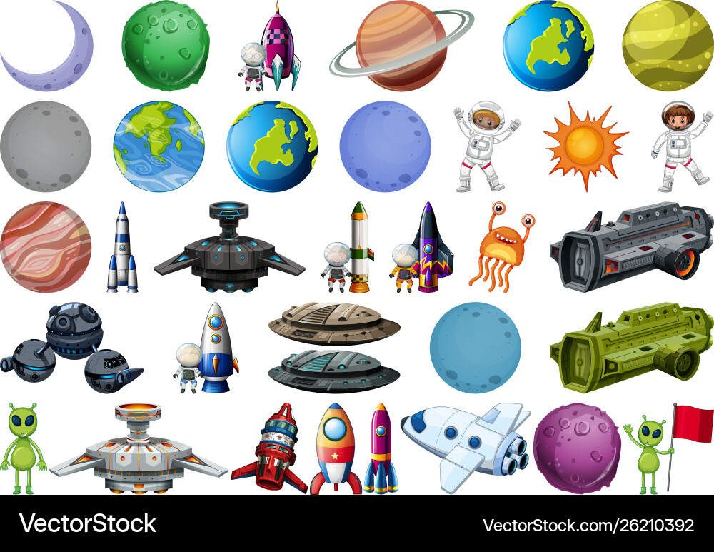 Set galaxy element Royalty Free Vector Image - VectorStock