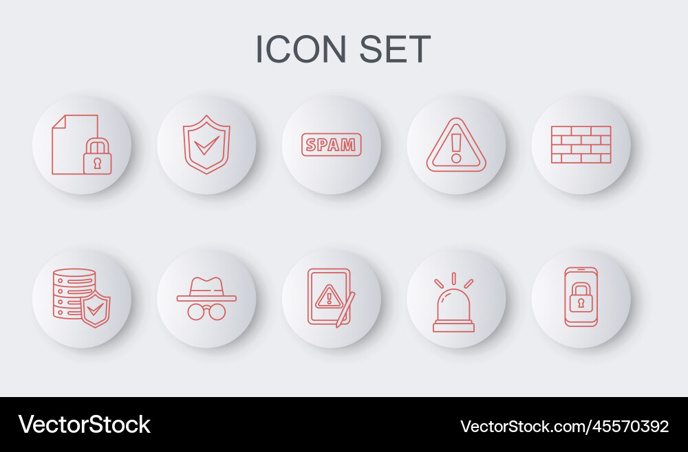 Set line mobile with closed padlock server shield Set line mobile with closed padlock server shield vector image