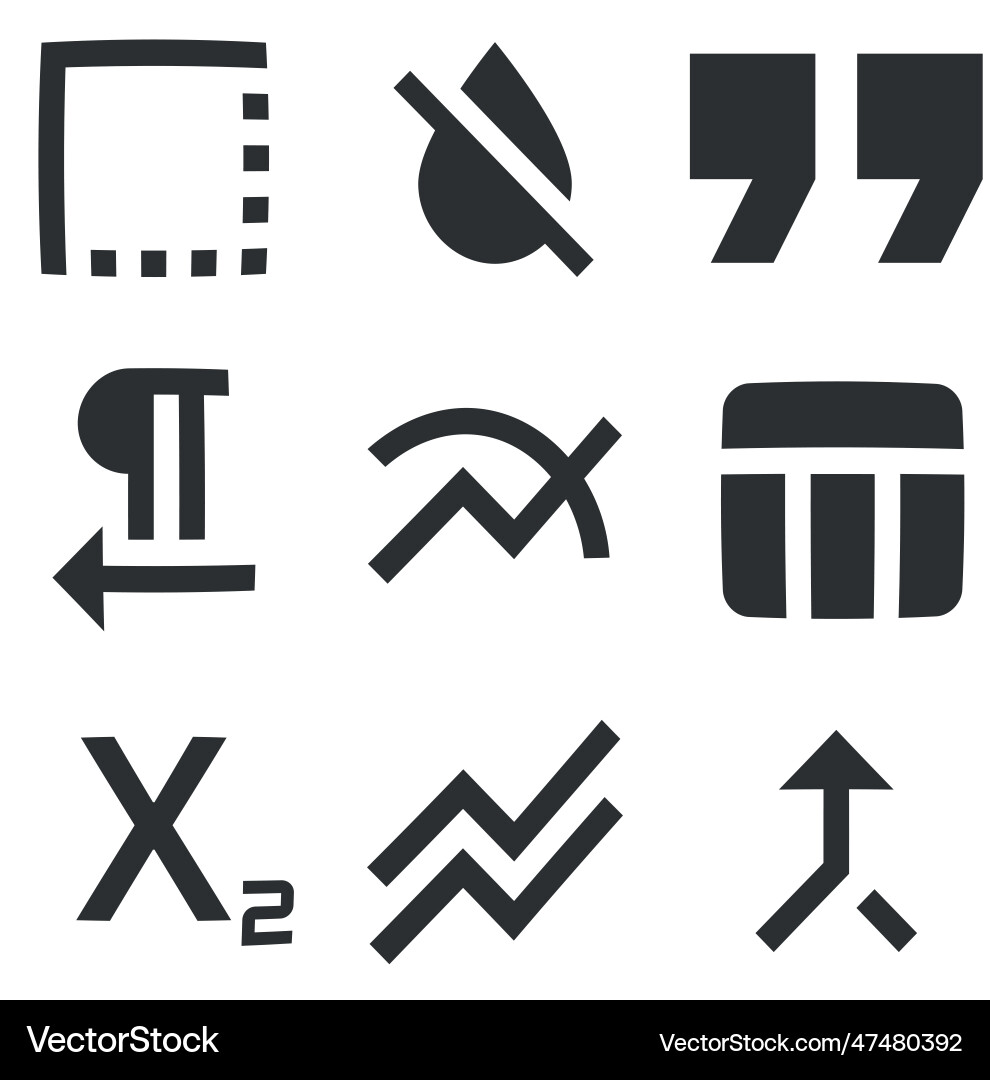 Set of 9 icons editor collection thin line web Set of 9 icons editor collection thin line web Vector Image