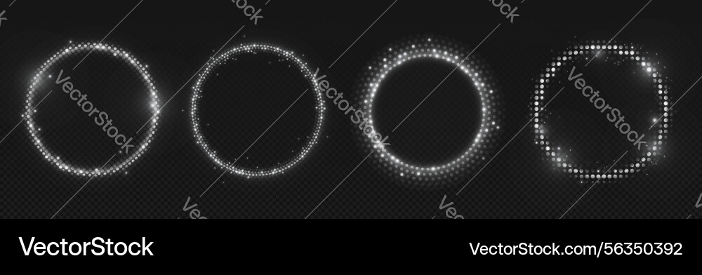 White dot circles set on transparent background White dot circles set on transparent background Vector Image