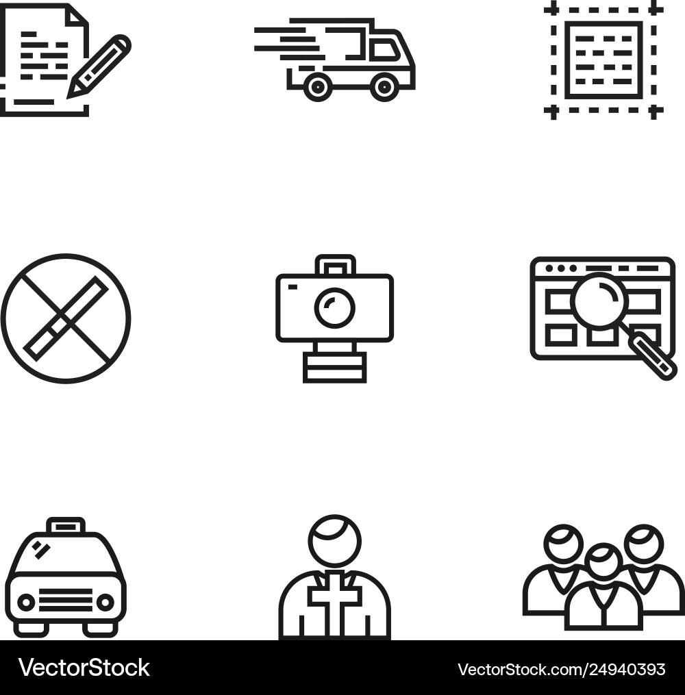 9 Zeilensymbole für Web- und Benutzeroberfläche 9 Zeilensymbole für Web- und Benutzeroberfläche vektorbild