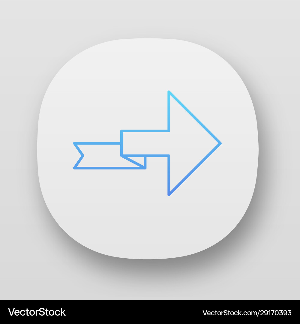 Arrow with folding line app icon right turning Arrow with folding line app icon right turning vector image