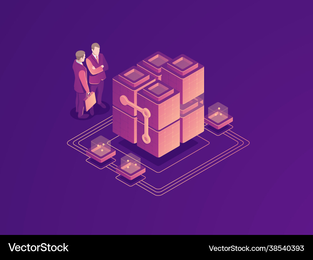Automated business process concept server room Vector Image
