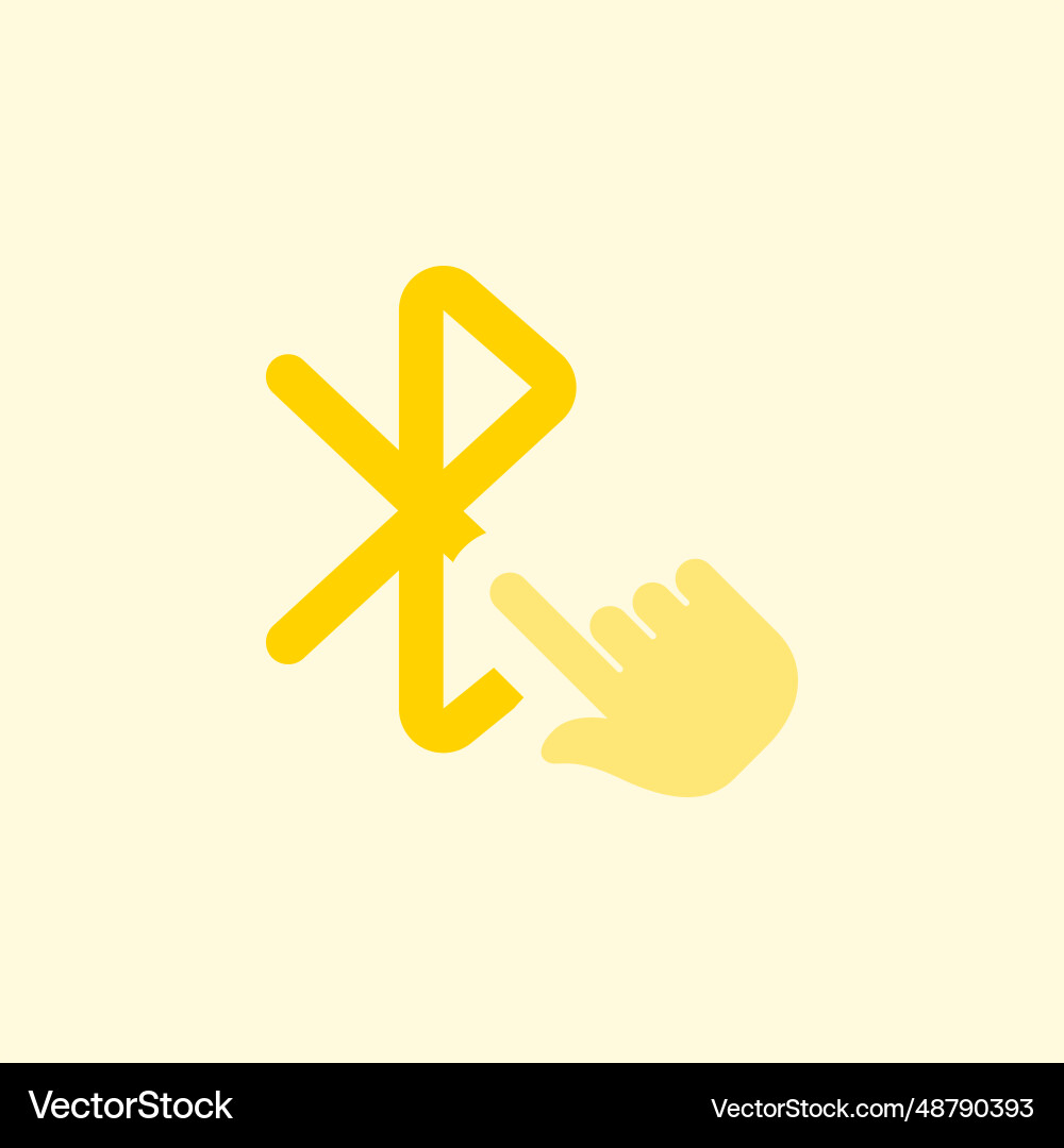 Bluetooth option activated with hand click vector image