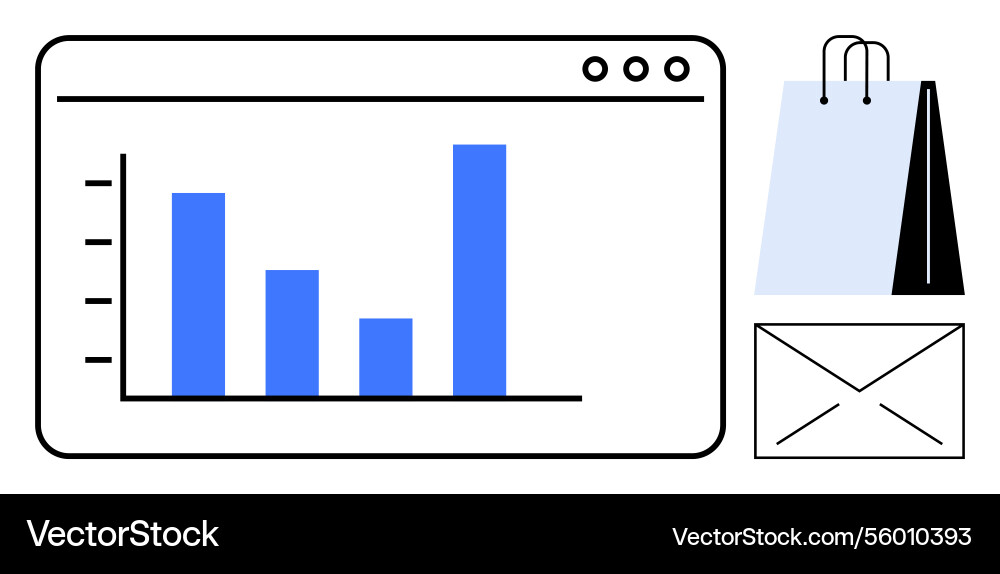 Business analytics dashboard with bar chart and e Business analytics dashboard with bar chart and e vector image