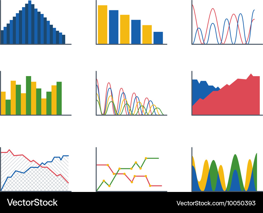 Business data graph analytics vector image