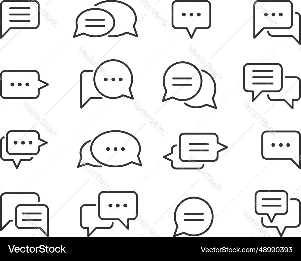 Chat icon design element set talk bubble speech Chat icon design element set talk bubble speech vector image