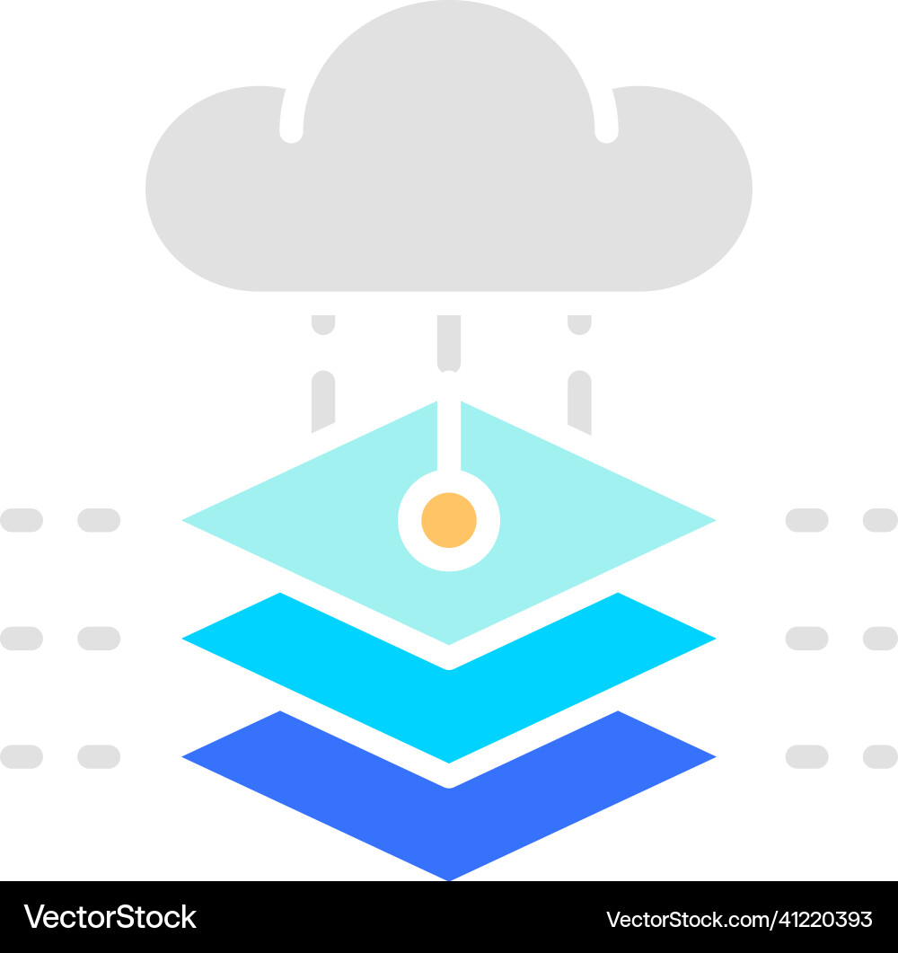 Cloud with artificial intelligence server Cloud with artificial intelligence server vector image
