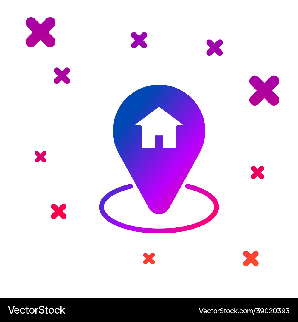 Color map pointer with house icon isolated Color map pointer with house icon isolated vector image