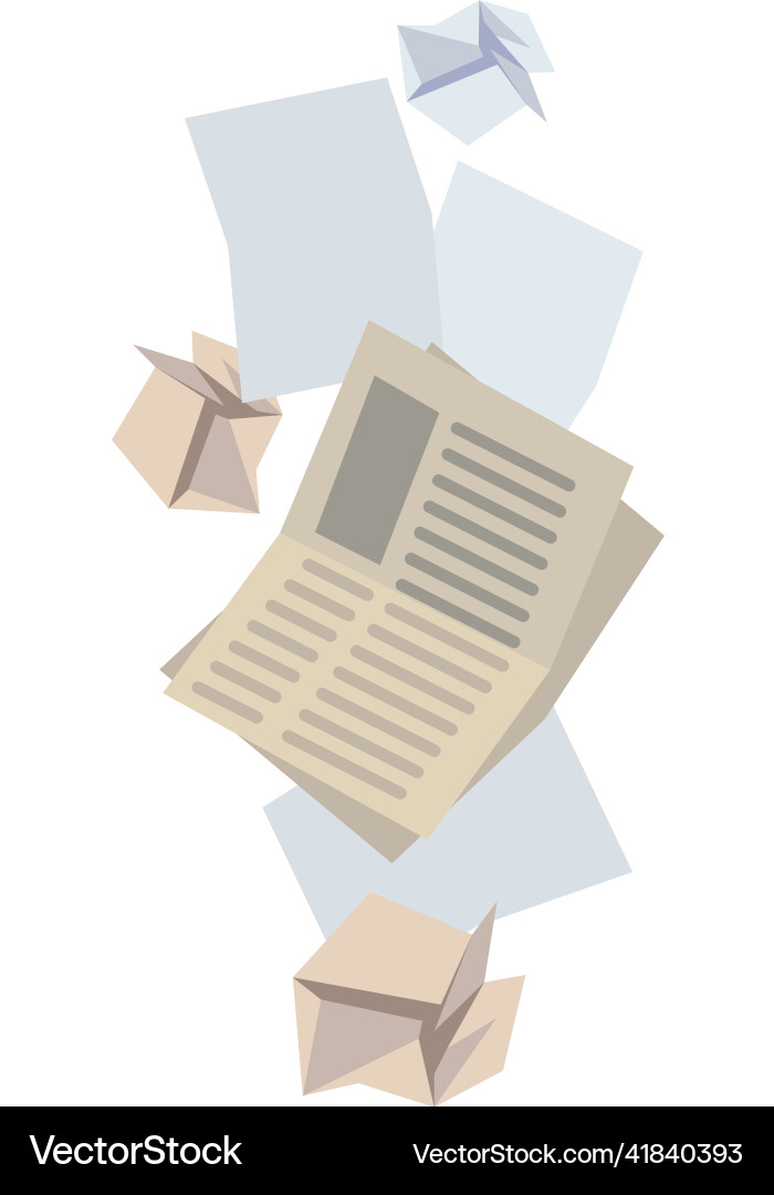 Crumpled paper trash garbage reuse recycle Crumpled paper trash garbage reuse recycle vector image