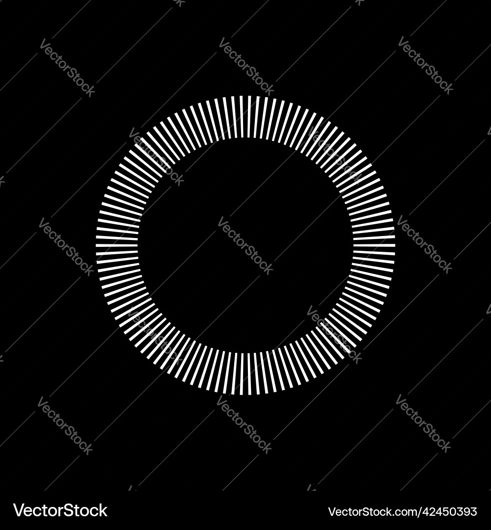 Geometric circle element with dashed lines radial Geometric circle element with dashed lines radial Vector Image