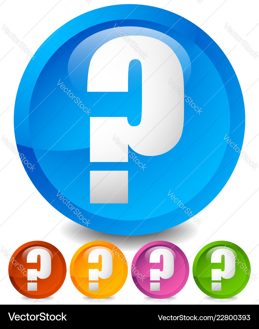 Icon with question mark in 5 color questions Icon with question mark in 5 color questions vector image