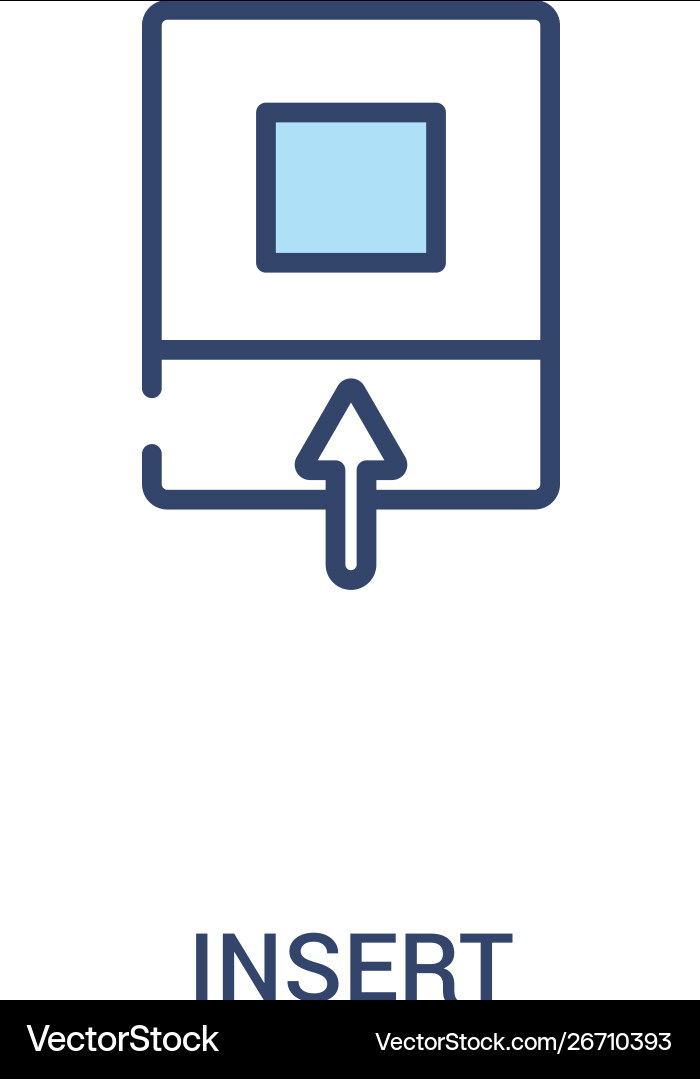 Insert concept 2 colored icon simple line element vector image