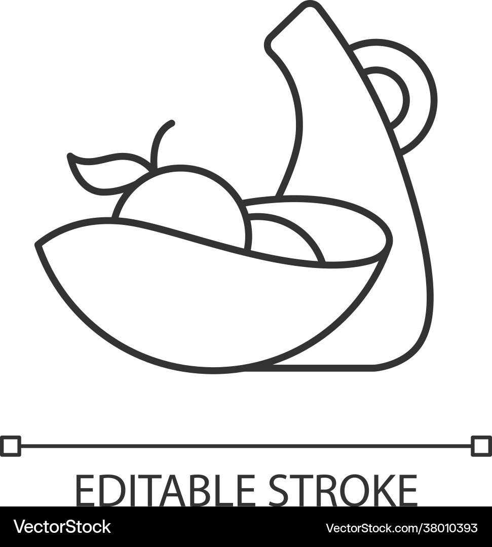 Irregular shape tableware linear icon Irregular shape tableware linear icon vector image