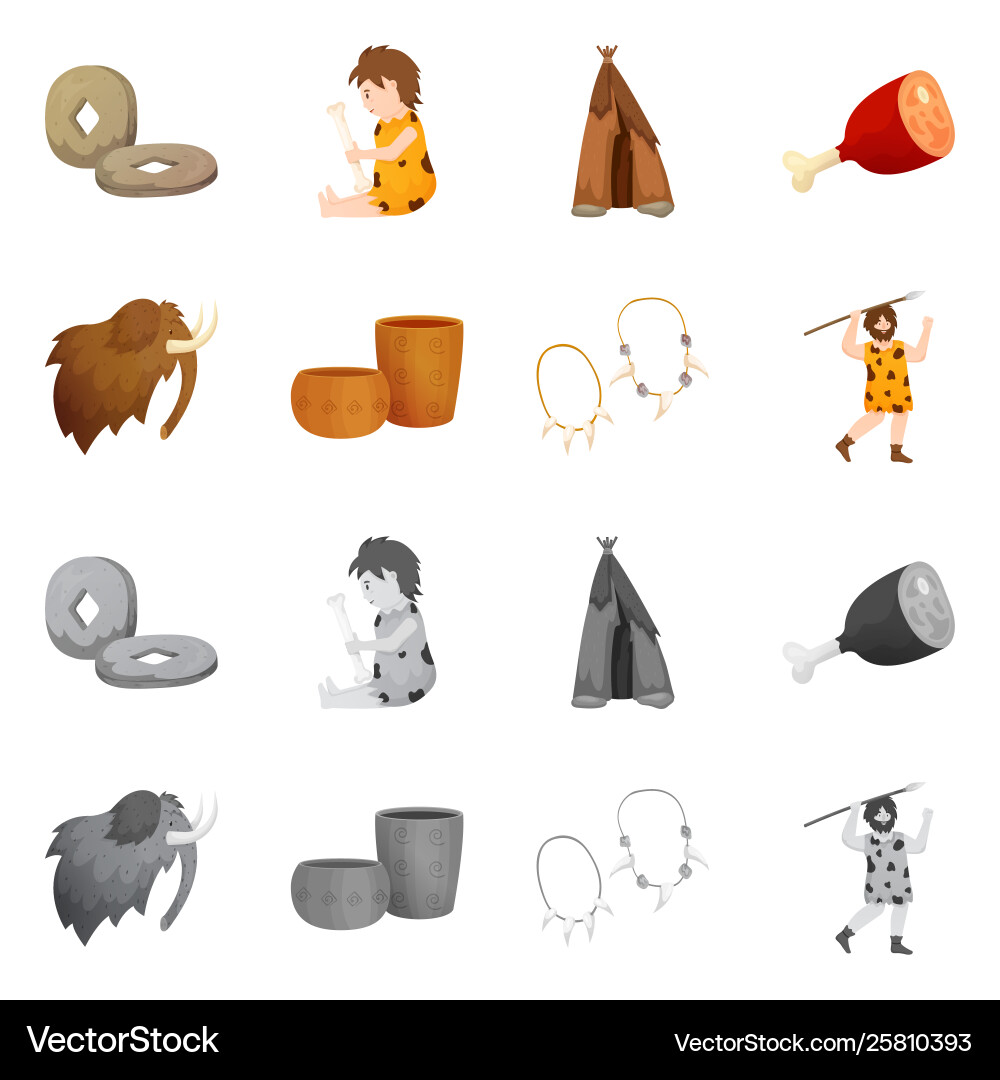 Isolated object evolution and neolithic symbol Vector Image