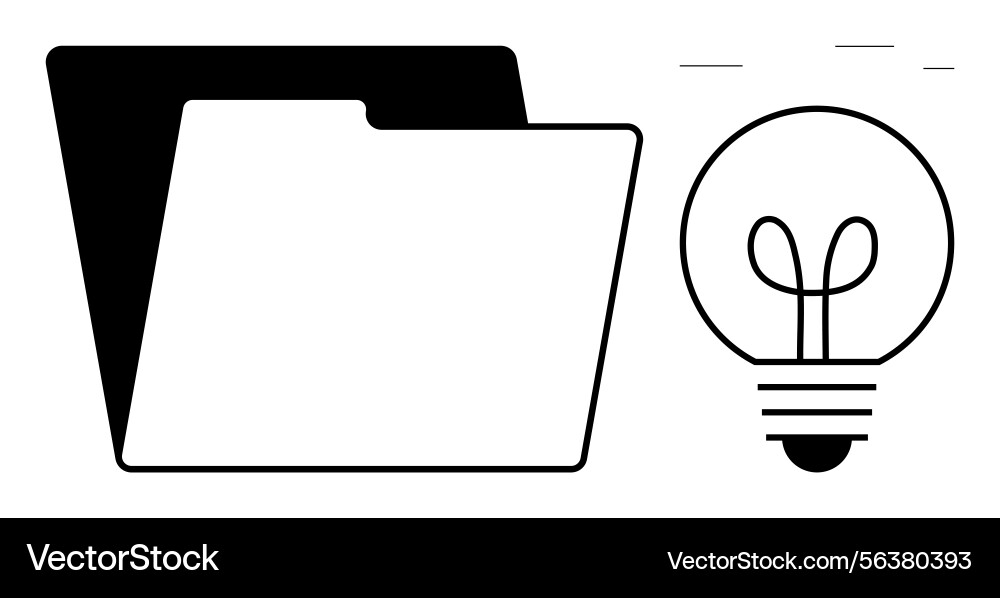 Light bulb and folder object representing ideas Light bulb and folder object representing ideas vector image