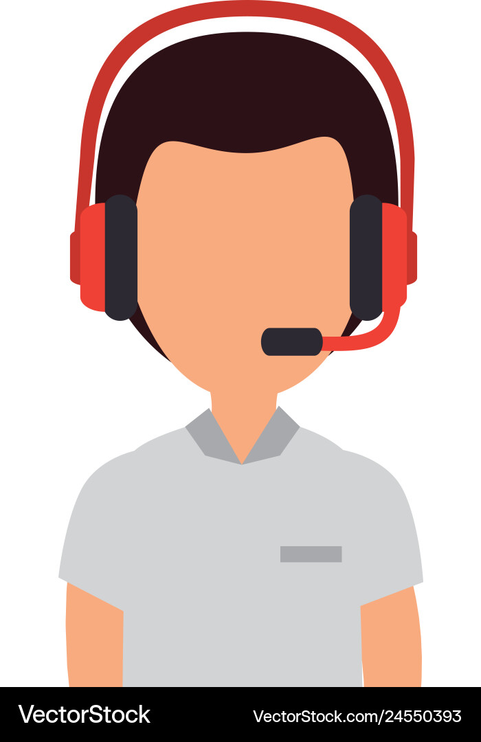 Logistic worker with headset character Logistic worker with headset character vector image