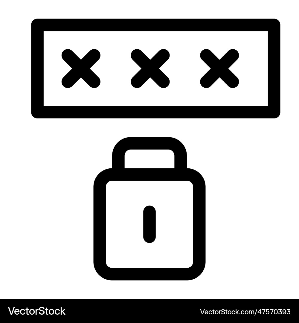 Password used for encrypting software Vector Image