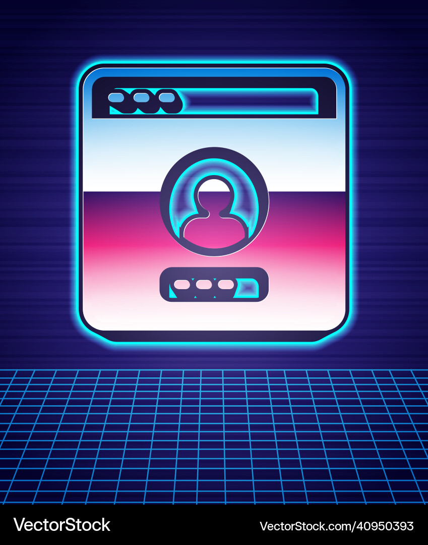 Retro style create account screen icon isolated Retro style create account screen icon isolated vector image