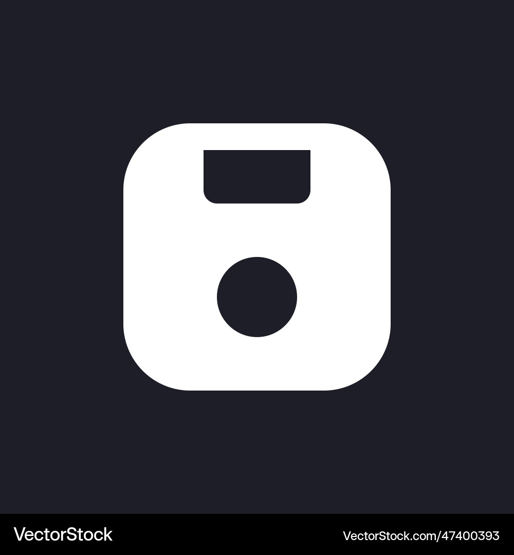Save white pixel perfect solid ui icon Save white pixel perfect solid ui icon vector image