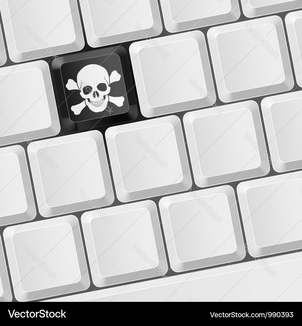 Skull Keyboard Button vector image