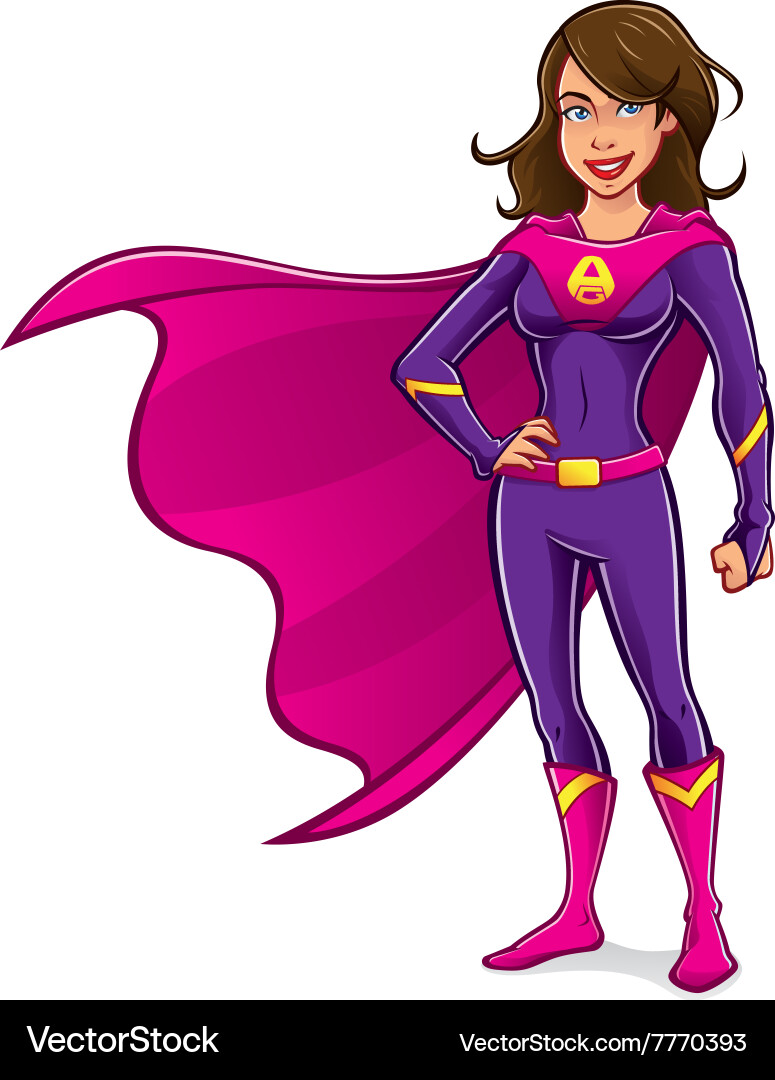 Superhero girl standing vector image