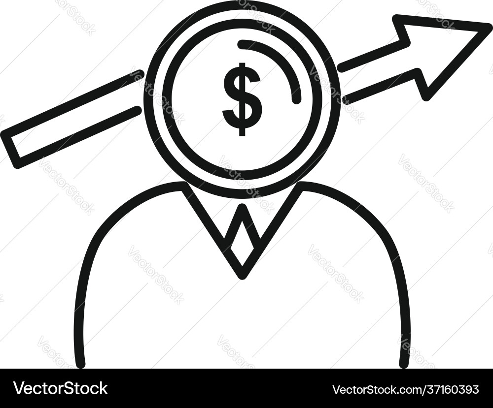 Trader money icon outline style Vector Image