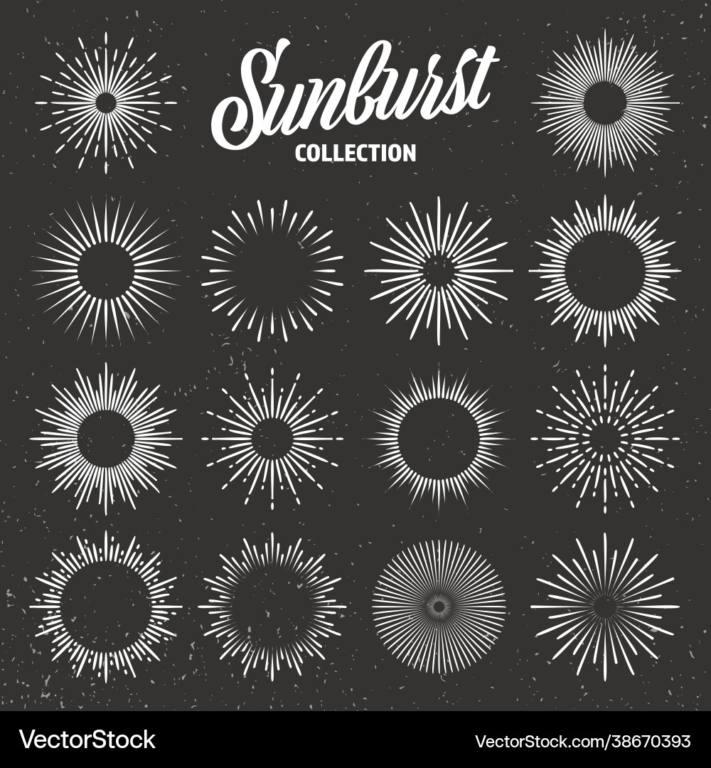 Vintage grunge sunburst Sammlung platzende Sonne Vintage grunge sunburst Sammlung platzende Sonne vektorbild