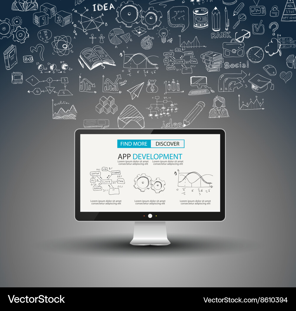 App development infographic concept background Vector Image