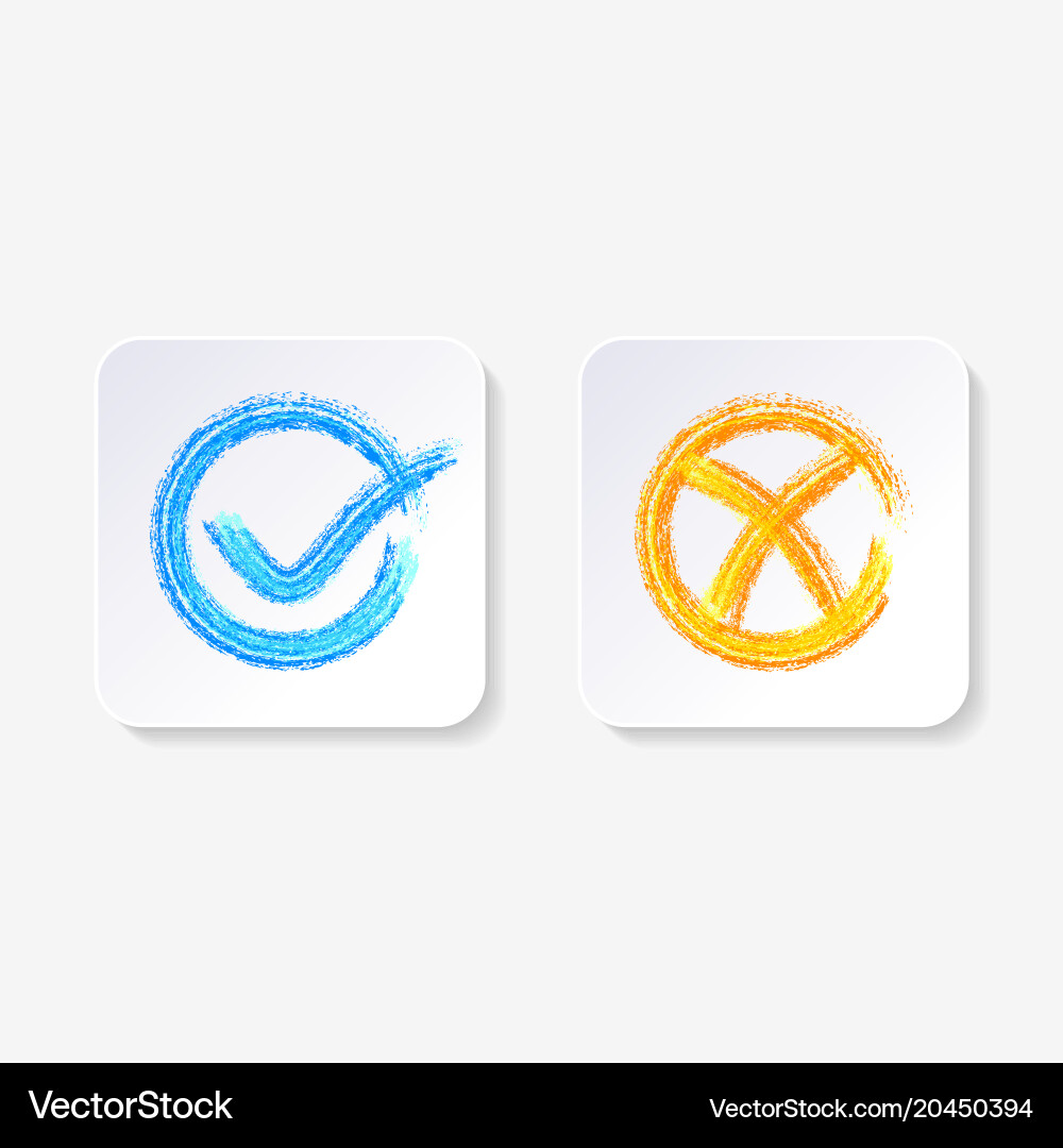 Check Mark Icons - Rounded Buttons vector image