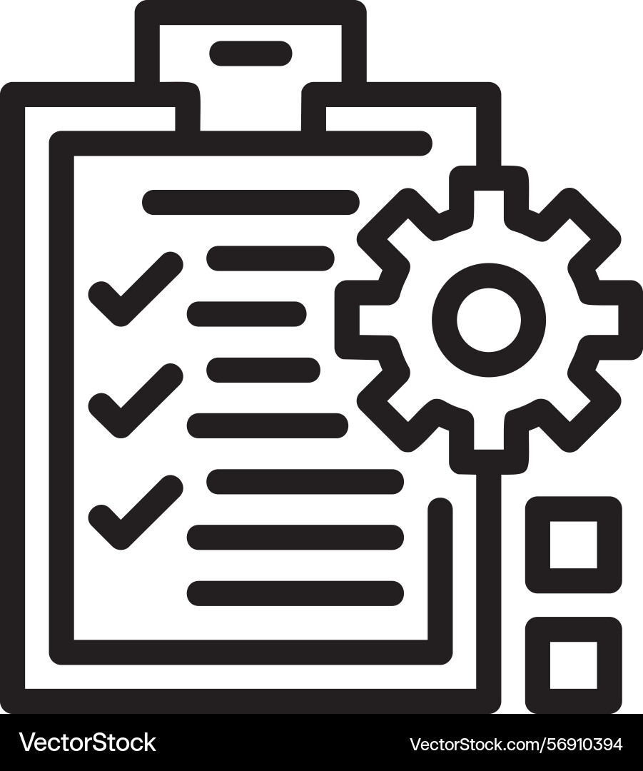 Checklist indicating preparation linear style Vector Image