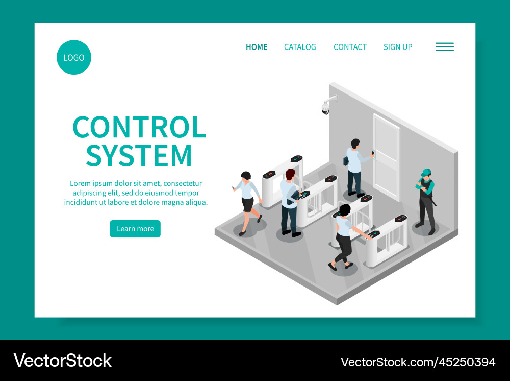 Control system landing page Control system landing page vector image