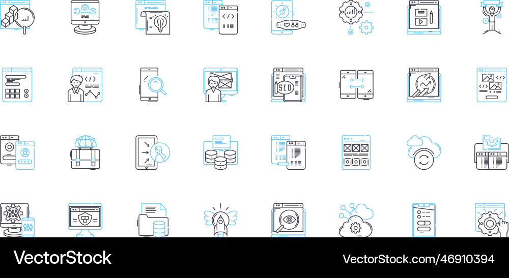 Demographic profiling linear icons set age Demographic profiling linear icons set age Vector Image