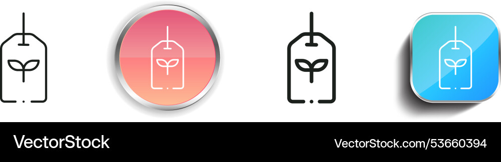 Eco tag icon thin linear regular and button style vector image