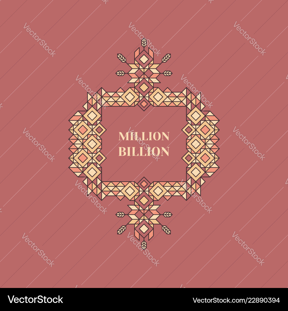 Geometric frame with space for text line art Geometric frame with space for text line art vector image