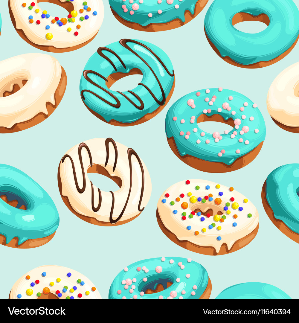 Glazed donuts seamless Royalty Free Vector Image