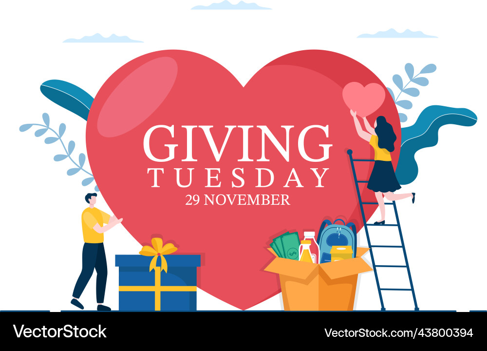 Happy giving tuesday celebration with give gifts Happy giving tuesday celebration with give gifts vector image