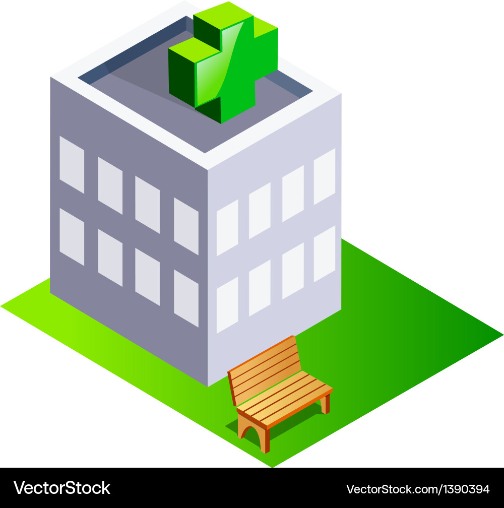 Hospital Icon - White Cross Vector Image