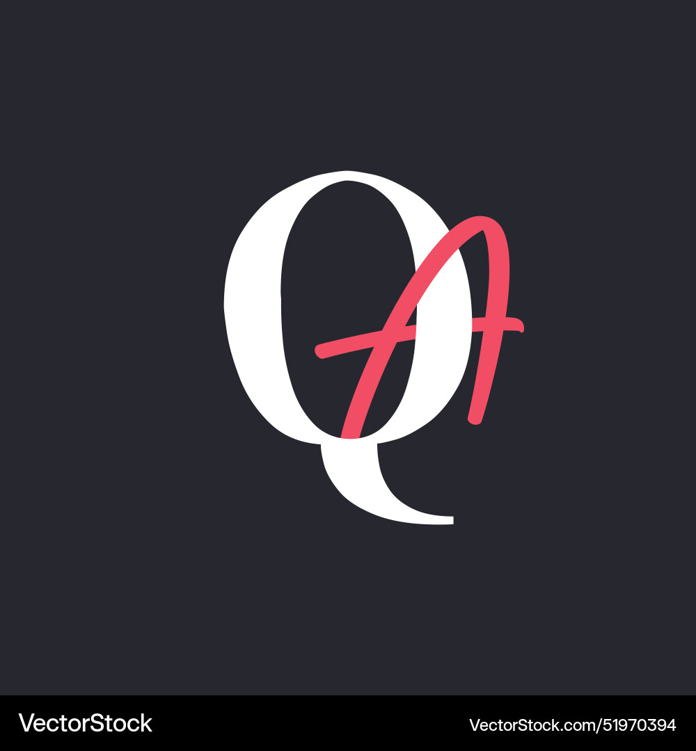 Letter qa logo perfectly blended initials Vector Image