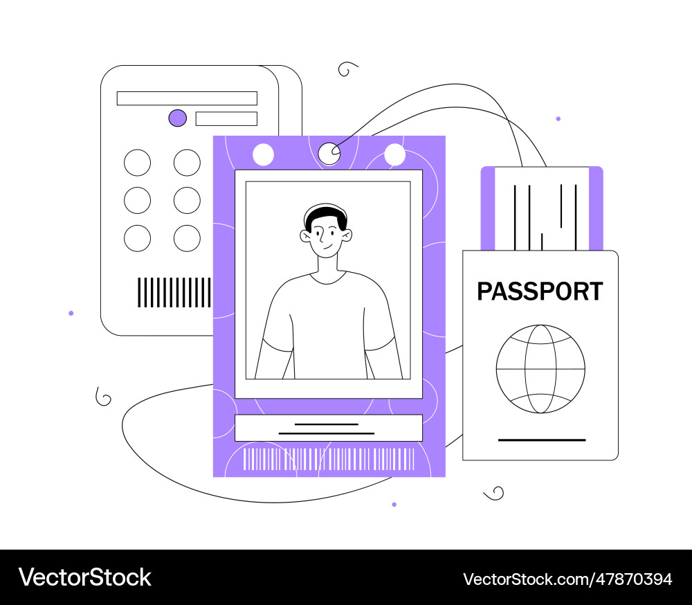 Man with passport line concept Man with passport line concept vector image