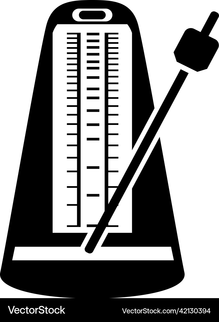 Metronome icon simple style black detailed Vector Image