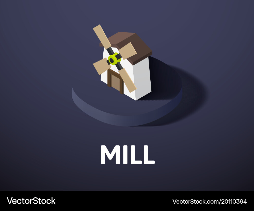 Mill isometric icon isolated on color background vector image