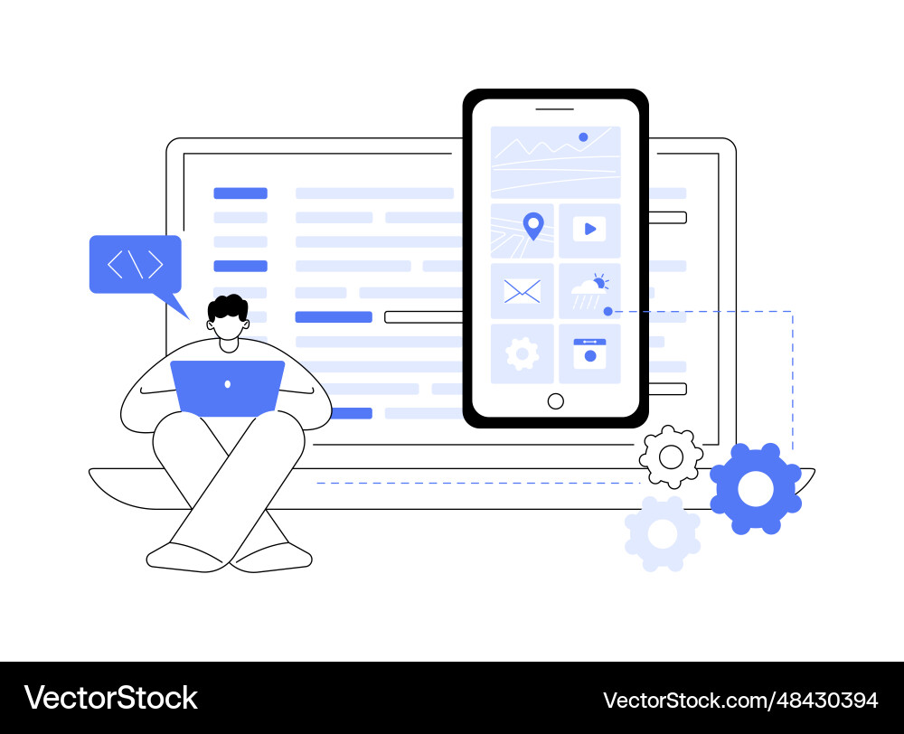 Native mobile app abstract concept Native mobile app abstract concept vector image