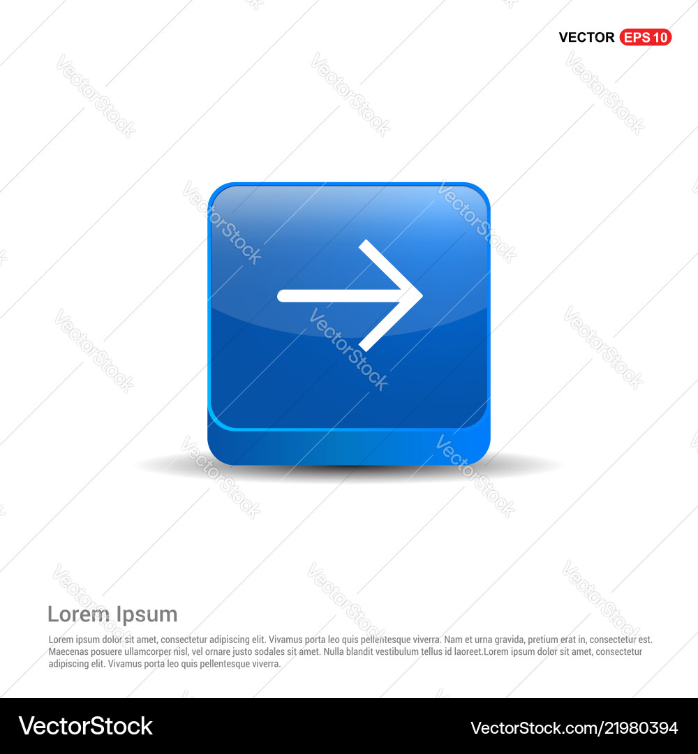 Next arrow icon - 3d blue button Vector Image