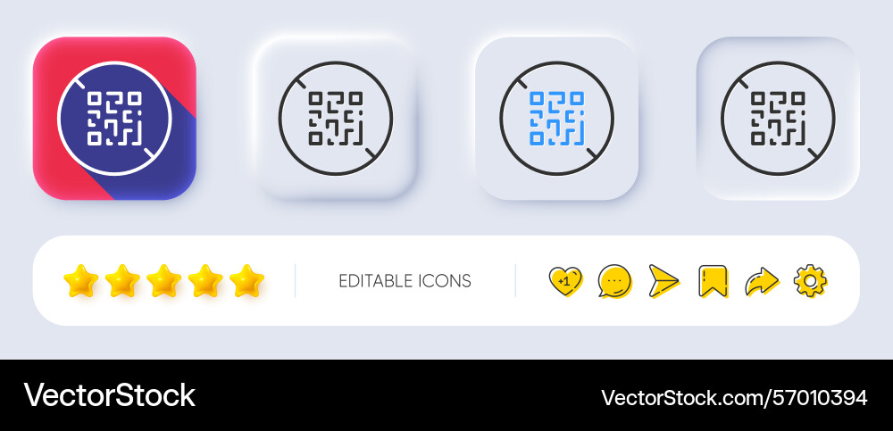 No qr code line icon scan barcode sign Vector Image
