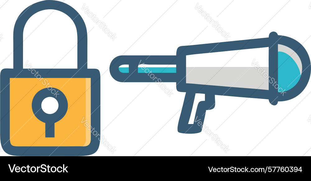 Padlock with megaphone icon design generative ai vector image