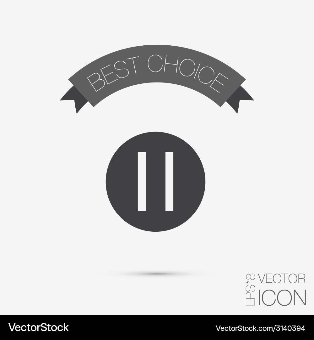 Pause web icon on background Vector Image