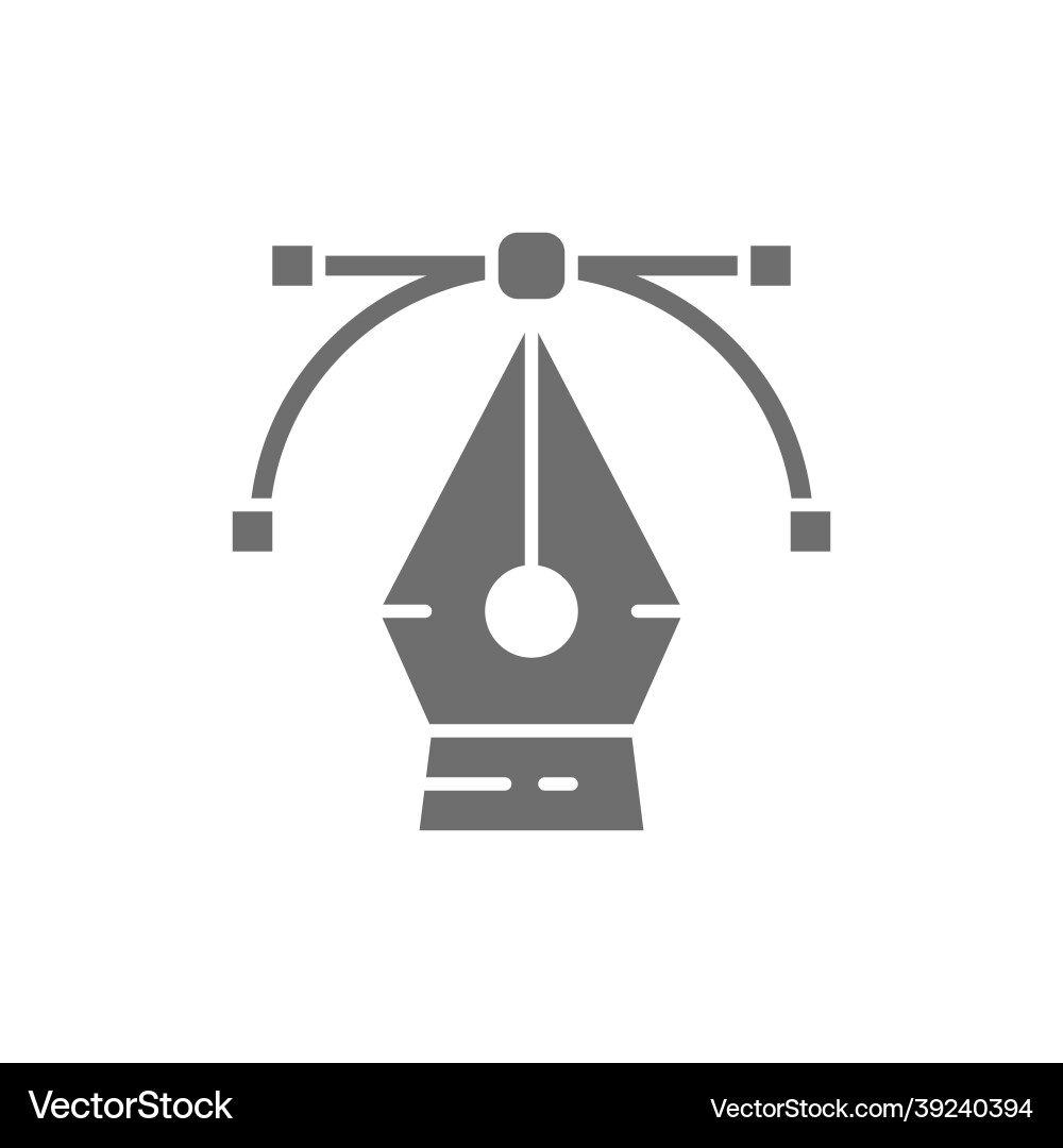 Pen tool computer graphic curve control point Pen tool computer graphic curve control point vector image