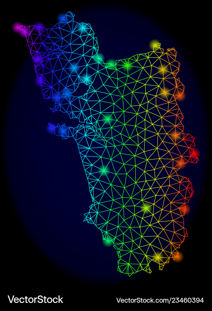 Polygonal wire frame spectrum mesh map Vector Image